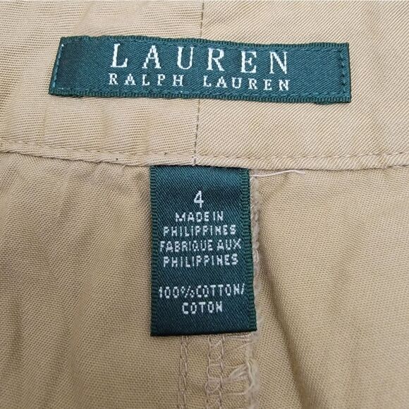 Lauren Ralph Lauren Cargo Short Khaki Tan Color Cotton Size 4 - Picture 6 of 8